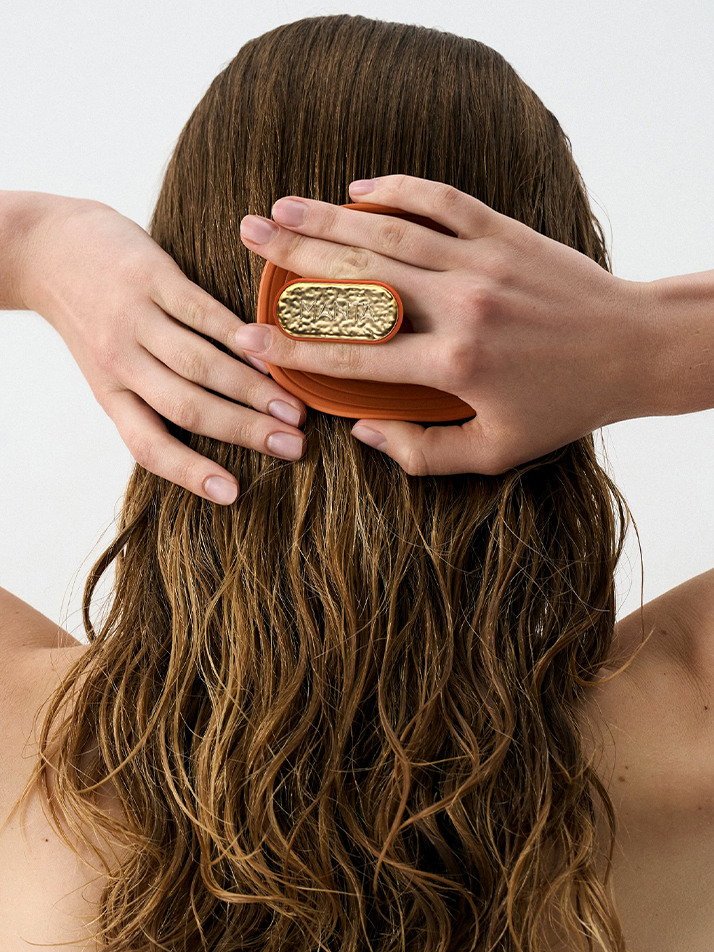 곱슬머리용 만타 헤어브러쉬 오렌지