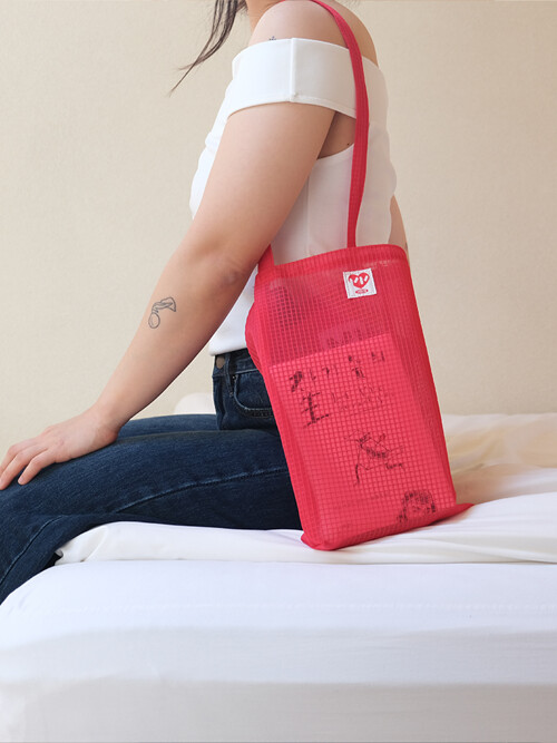 [MINMIN] USEFUL NYLON BAG (LOVE RED)