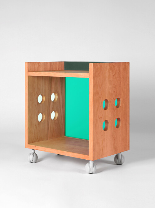 Ando_01 Side Table (green) Cherry wood