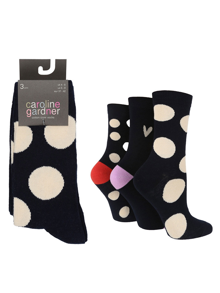 여성 네이비 빅 도트  양말 세트