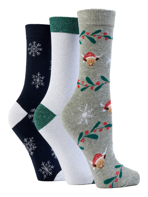 여성 실버 미슬토우 양말 세트