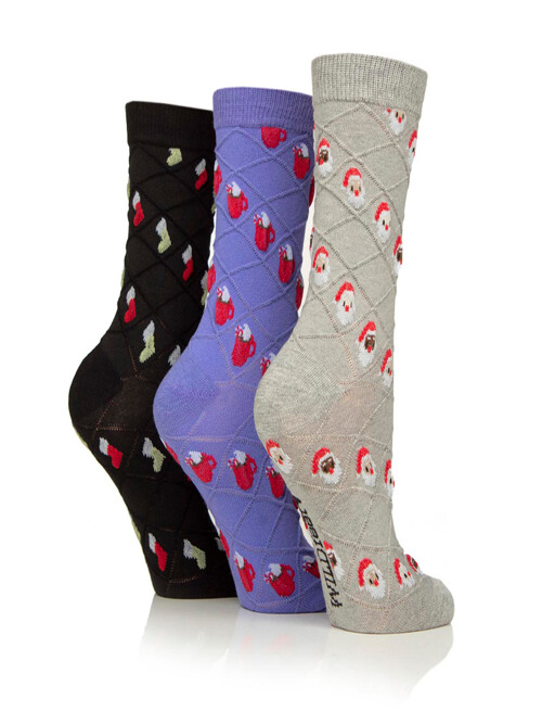 여성 징글벨 산타 양말 세트