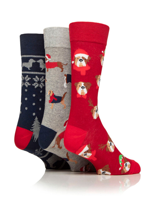 남성 산타 강아지 양말 세트