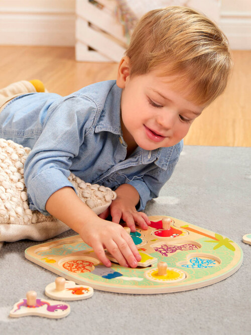 [브랜드B] 공룡퍼즐친구들 꼭지퍼즐 원목퍼즐