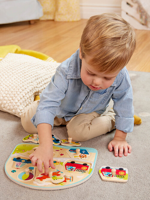 [브랜드B] 교통수단퍼즐친구들 꼭지퍼즐 원목퍼즐
