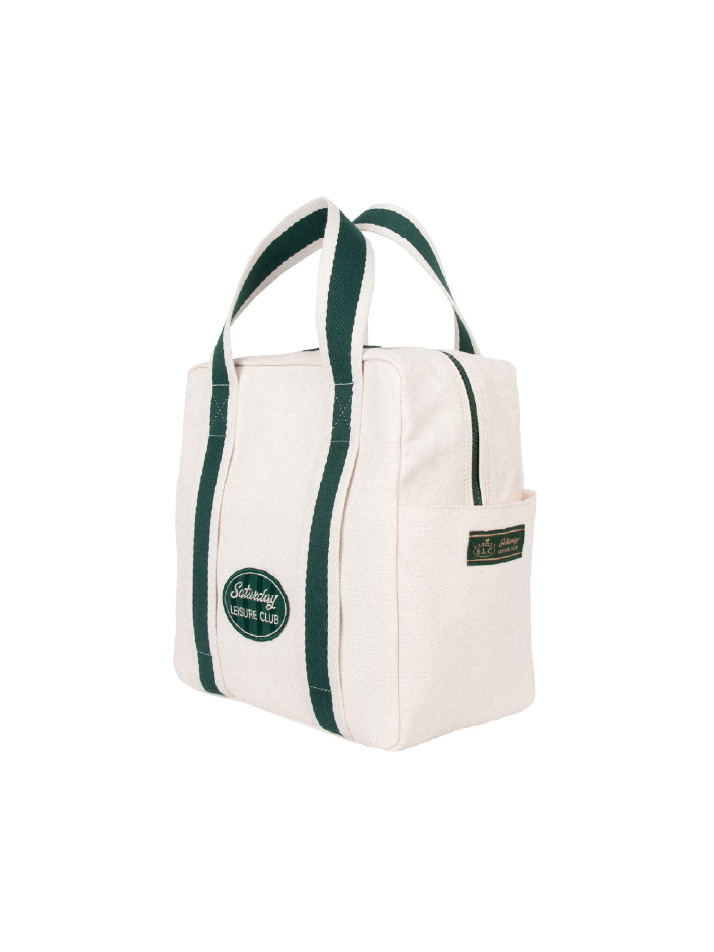 Stripe Webbing Thermal Bag - Ivory & Green (보온가방 / 도쿄 ISETAN 신주쿠점)