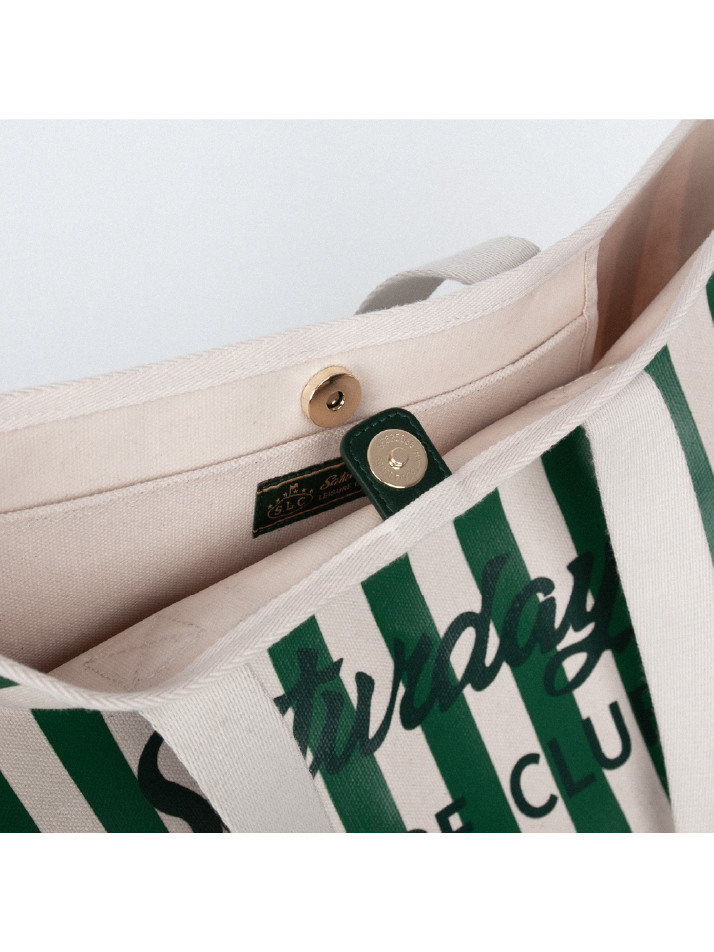 Signature Stripe Leisure Shoulder Bag - British Racing Green