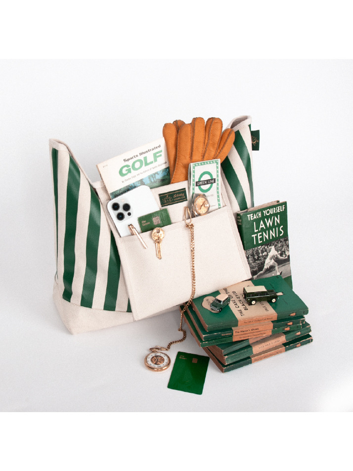 Signature Stripe Leisure Shoulder Bag - British Racing Green