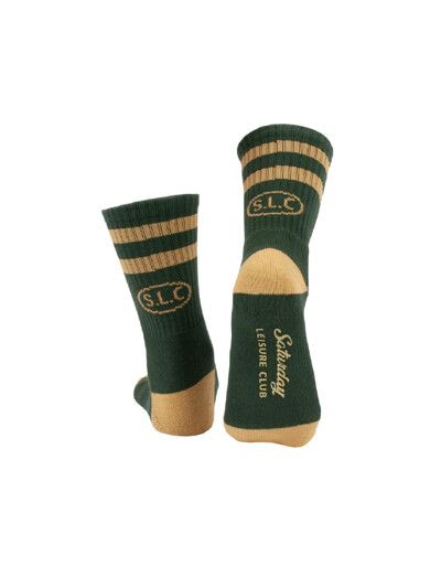 Leisure Stripe Socks - British Racing Green & Mustard