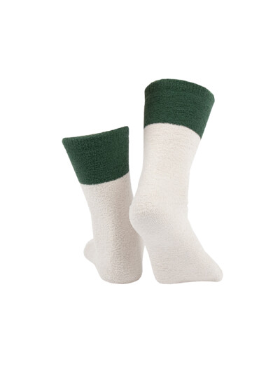 Tactel Leisure Stripe Socks - Ivory & British Racing Green