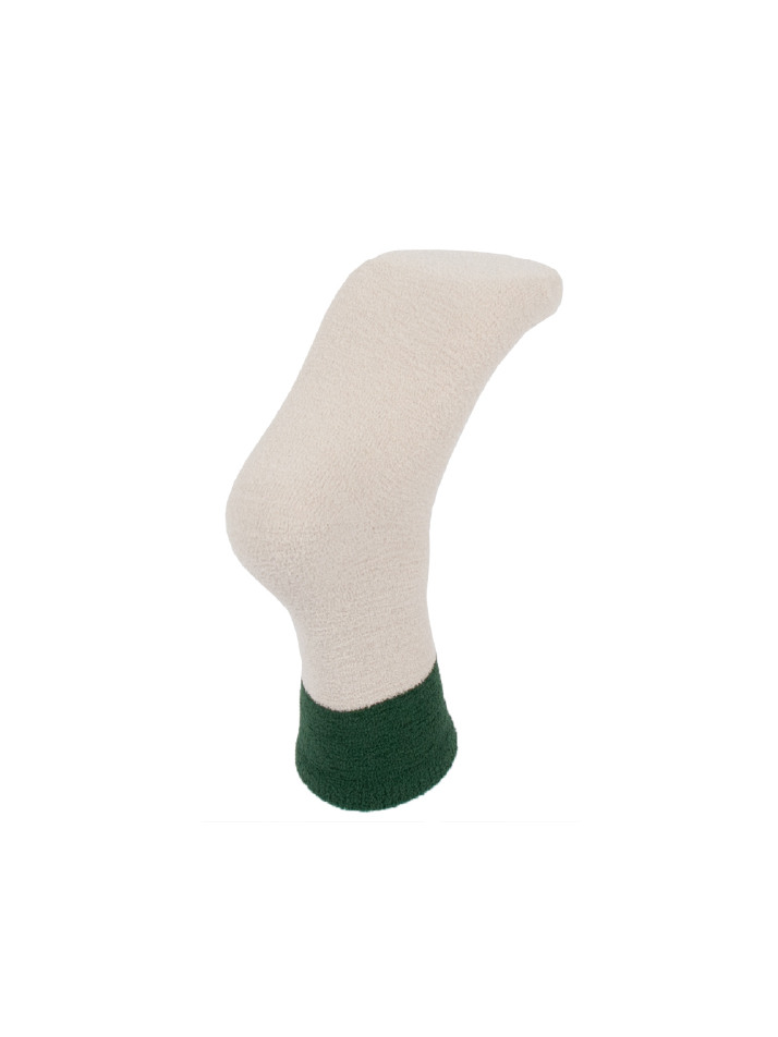 Tactel Leisure Stripe Socks - Ivory & British Racing Green