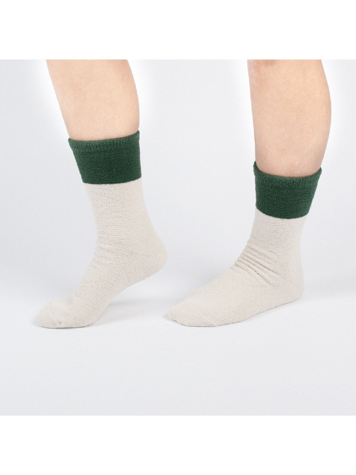 Tactel Leisure Stripe Socks - Ivory & British Racing Green