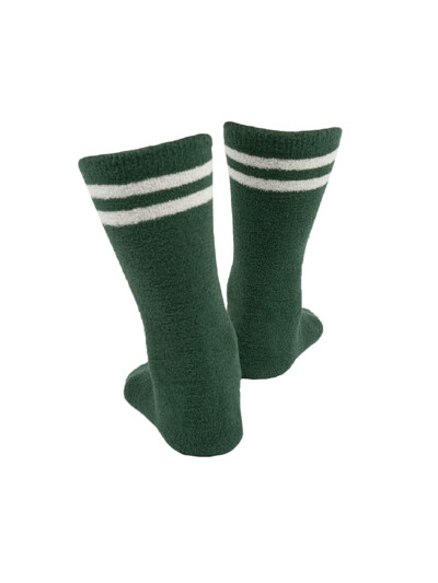 Tactel Leisure Stripe Socks - British Racing Green & Ivory