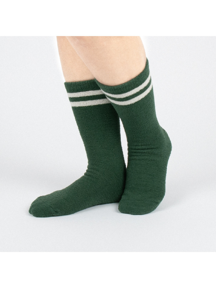 Tactel Leisure Stripe Socks - British Racing Green & Ivory