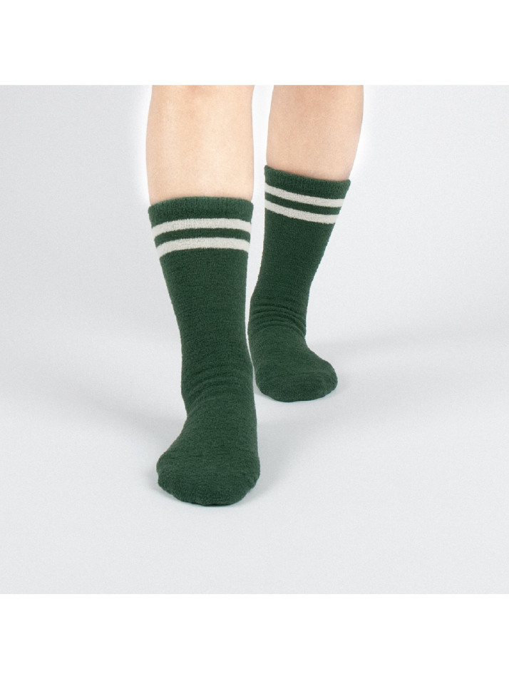 Tactel Leisure Stripe Socks - British Racing Green & Ivory