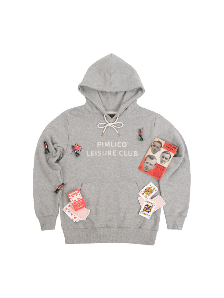 Pimlico Leisure Club Logo Leisure Hoodie(Unisex) - Grey