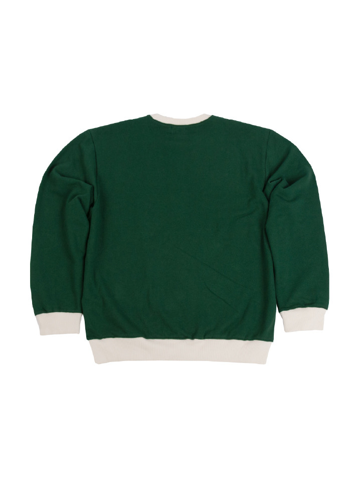 Saturday Leisure Club Logo Leisure Sweatshirt(Unisex) - B.R Green & Ivory