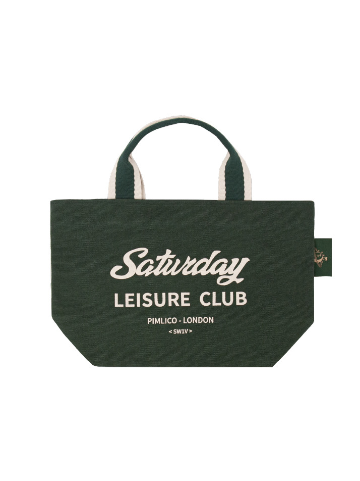 Stripe Webbing Small Tote Bag - British Racing Green