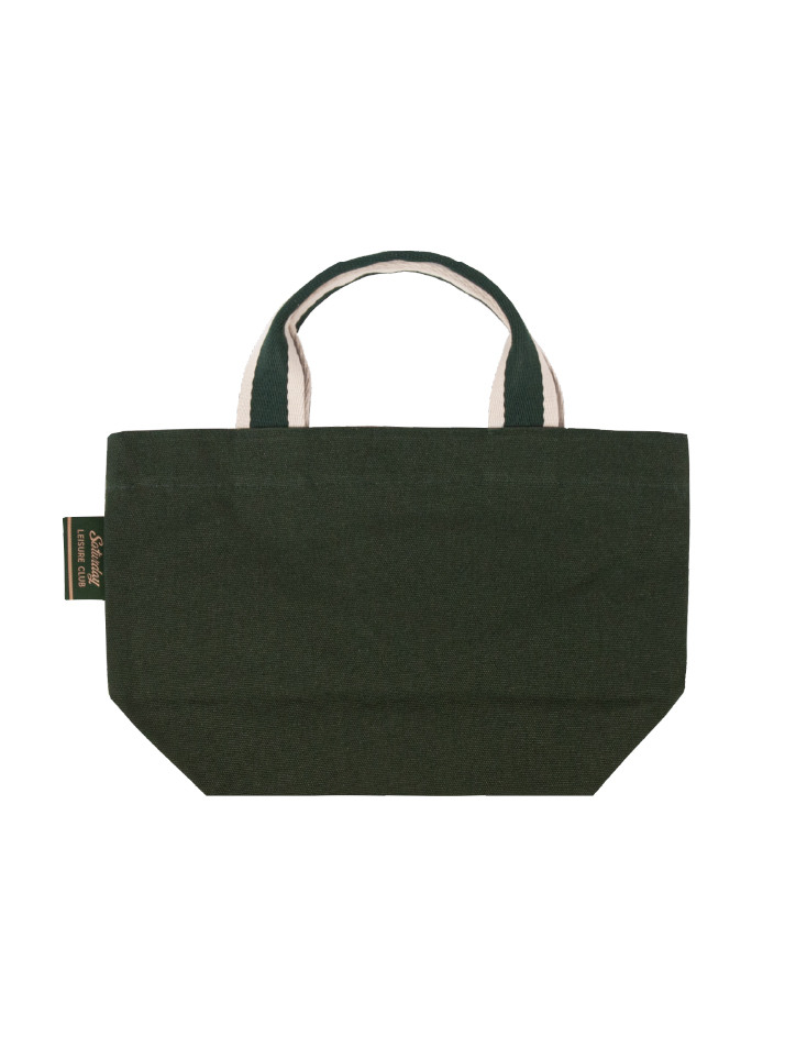 Stripe Webbing Small Tote Bag - British Racing Green