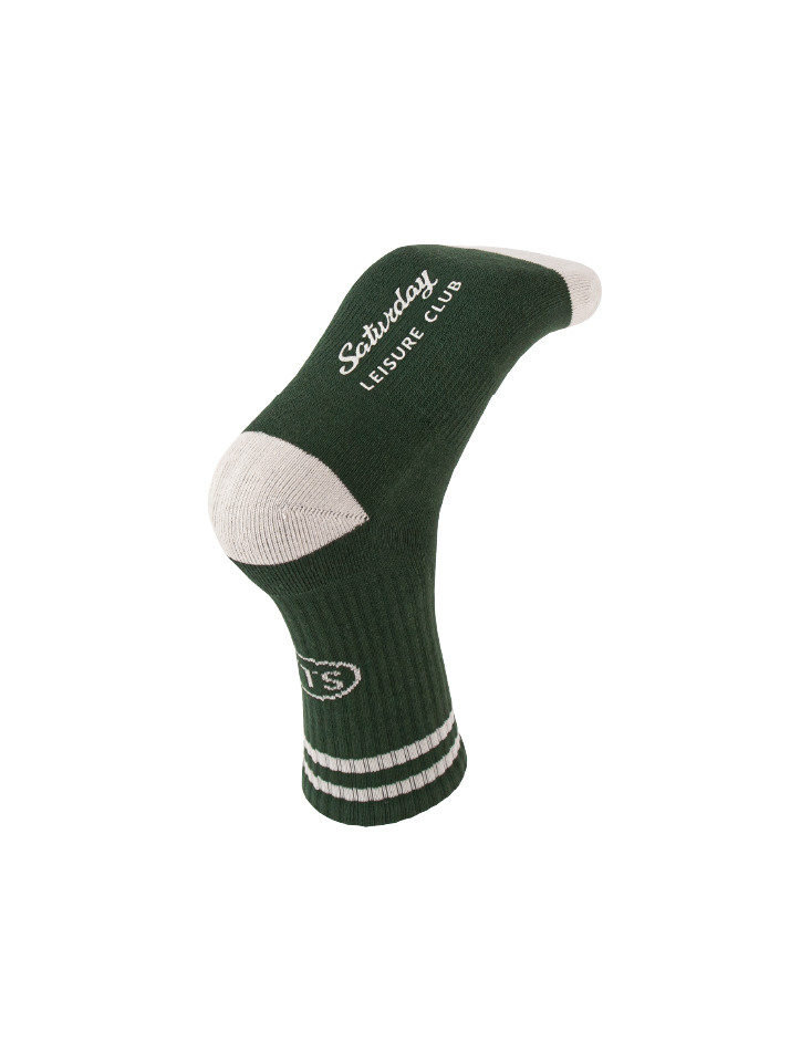 Leisure Stripe Socks - British Racing Green & Ivory
