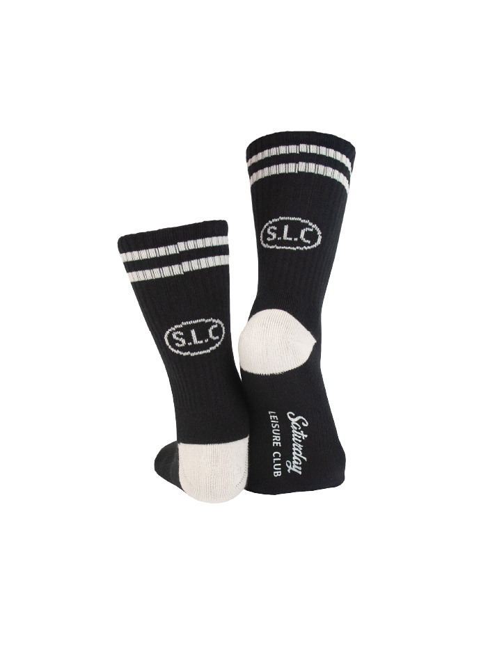 ◆SATUR◆ Leisure Stripe Socks Ivory British Racing Green Leisure Stripe Socks - British Racing Green & Ivory