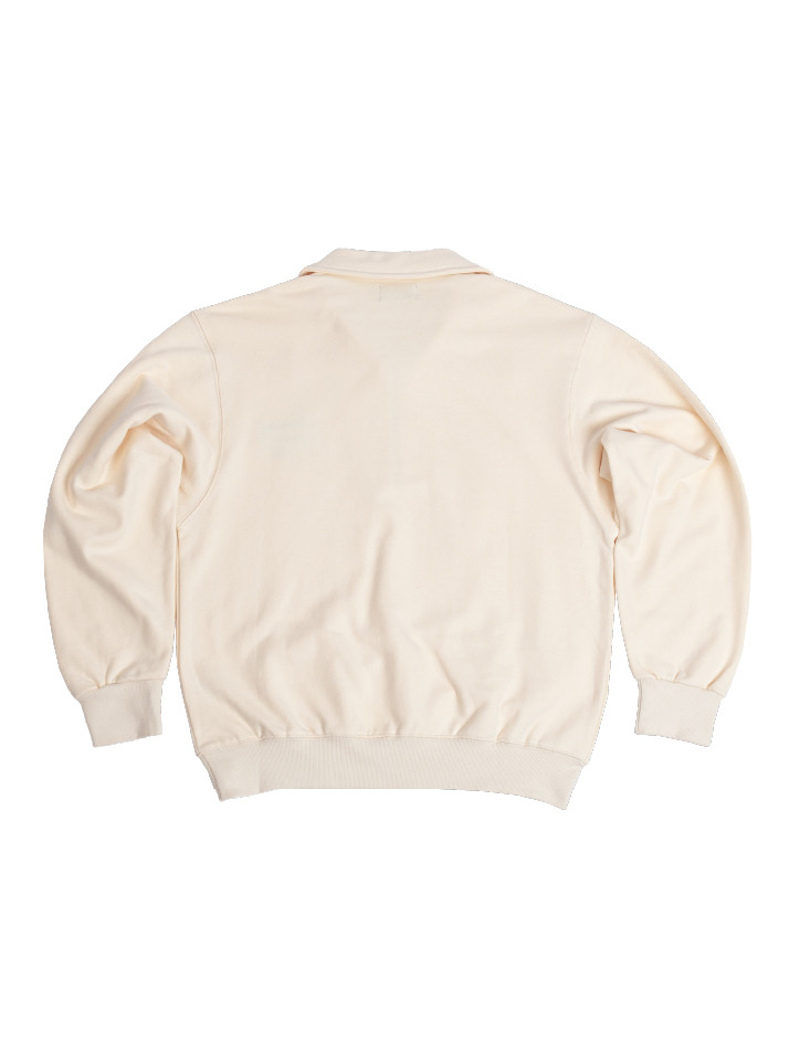 Saturday Leisure Club Logo Leisure Half Zip-Up Sweatshirt(Unisex) - Ivory