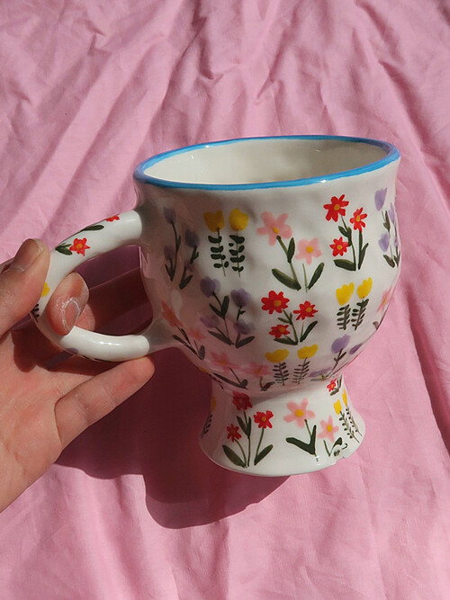 들꽃 블루라인 고블렛잔