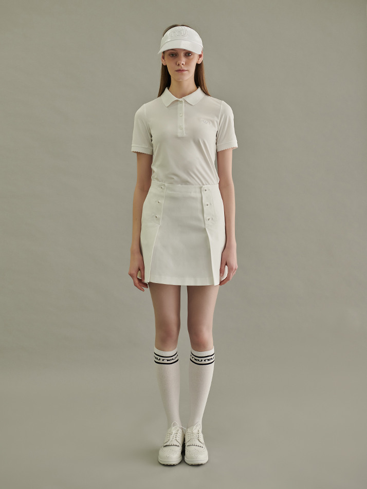 BUTTON SKIRT_WHITE
