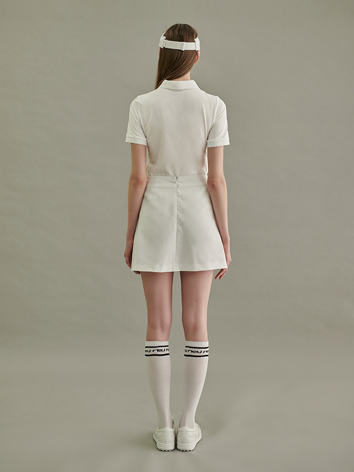 BUTTON SKIRT_WHITE