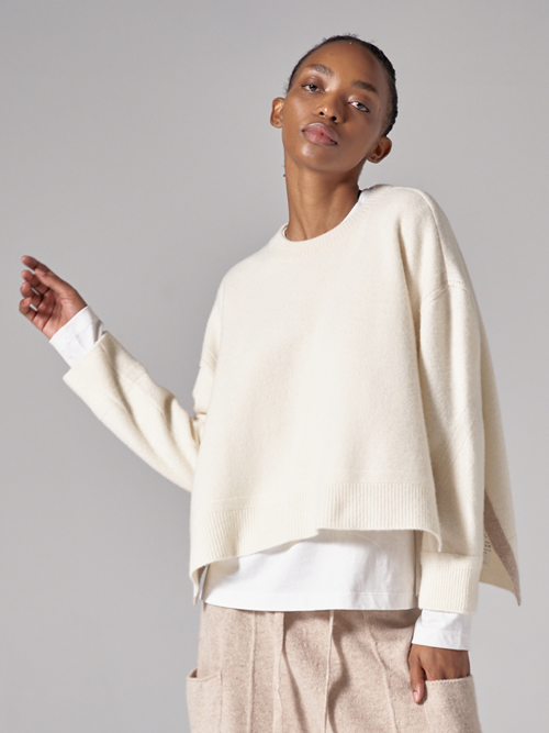 SIDE OPEN PULLOVER (IVORY)