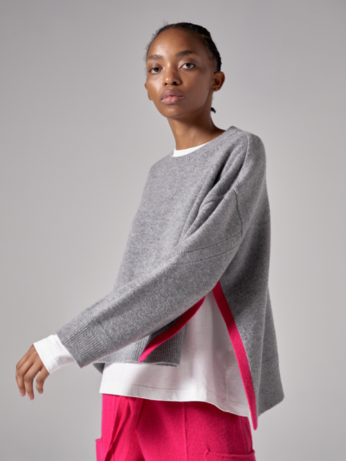 SIDE OPEN PULLOVER (GREY)