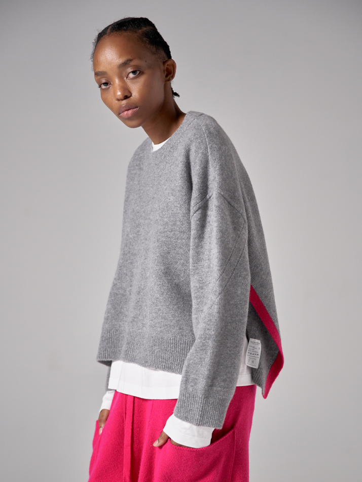 SIDE OPEN PULLOVER (GREY)