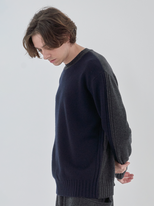 INTARSIA PULLOVER M (NAVY)