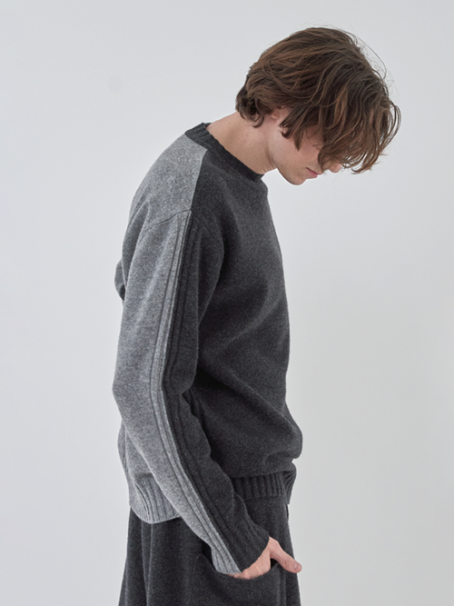 INTARSIA PULLOVER M (CHARCOAL)