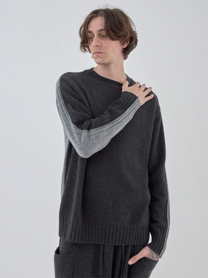 INTARSIA PULLOVER M (CHARCOAL)