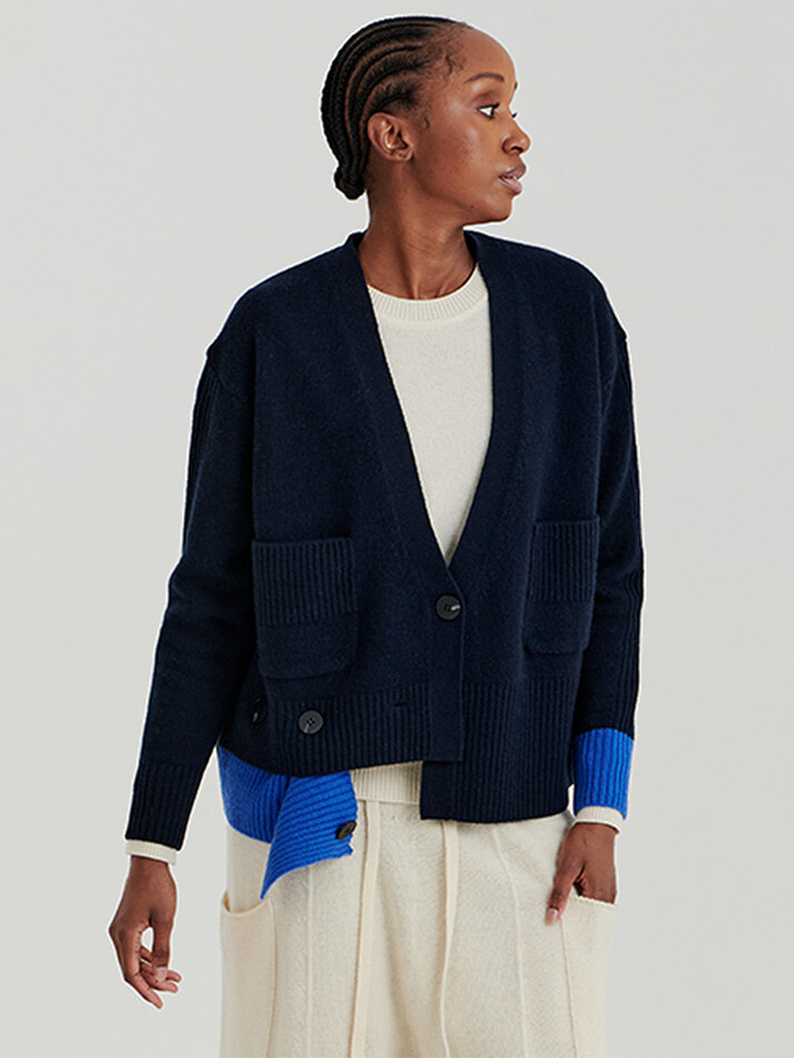 RIP OPEN CARDIGAN 2 (NAVY)