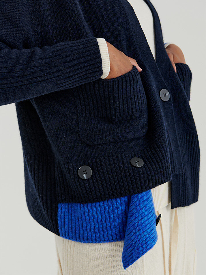 RIP OPEN CARDIGAN 2 (NAVY)