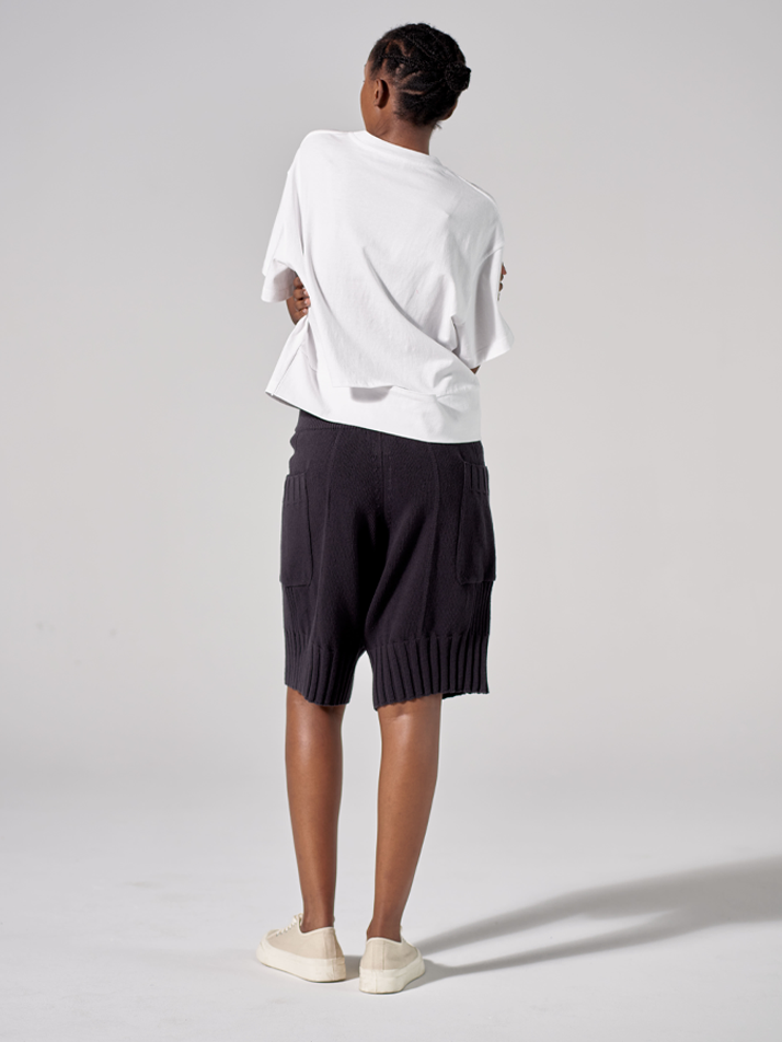 RIB SHORT PANTS (CHARCOAL)