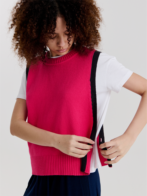 SIDE OPEN VEST (PINK)