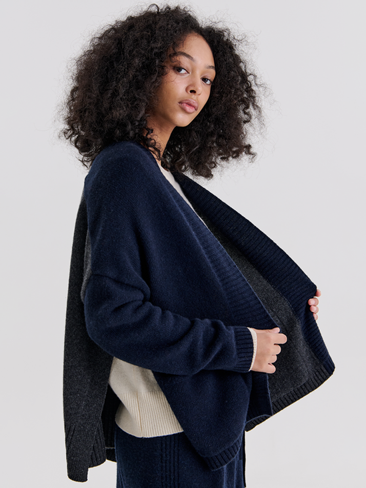 SIDE OPEN CARDIGAN 3 (CHARCOAL)