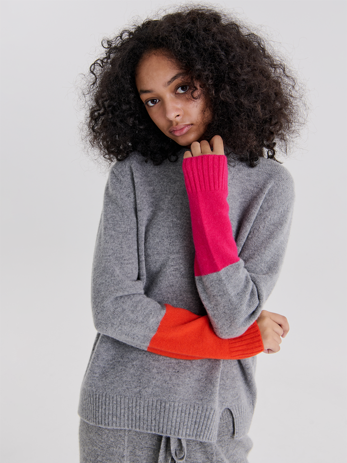 RIB COLOR PULLOVER 2 (GREY)