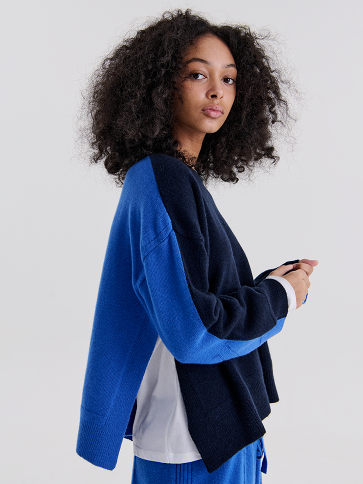 SIDE OPEN PULLOVER 2 (NAVY)