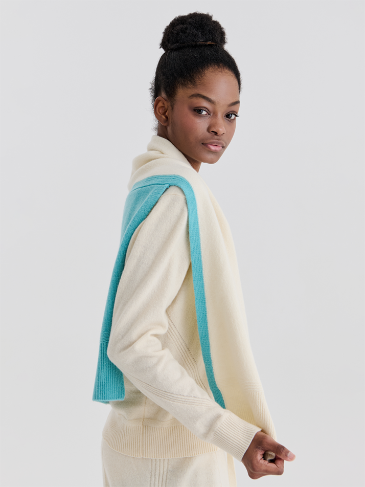 INTARSIA CAPE (IVORY)