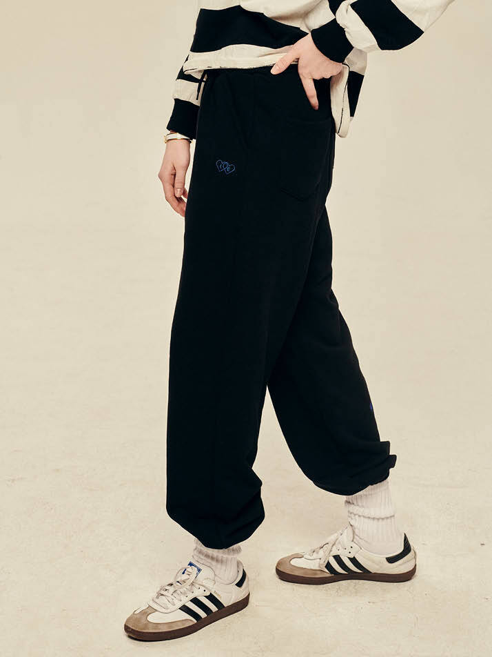 투 하트 스웻 팬츠 Two Hearts Sweat Pants_Black