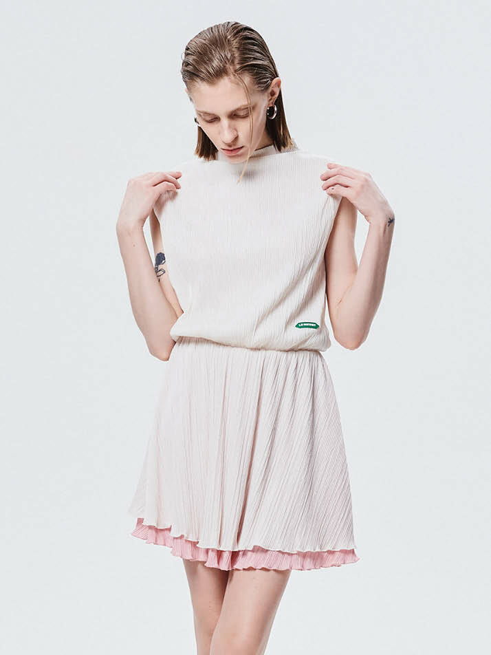 아이리스 플리츠 드레스 Iris Pleats Dres_Cream