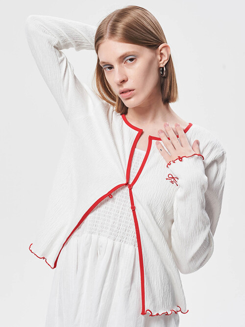 리본 쿨 카디건 Ribbon Cool Cardigan_Red