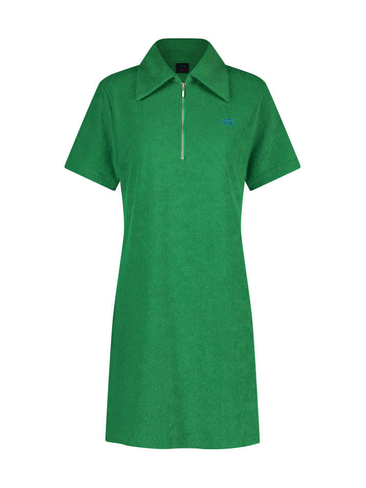 테리 집업 원피스 Terry Zip up Onepiece_Green