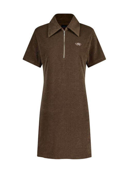 테리 집업 원피스 Terry Zip up Onepiece_Brown