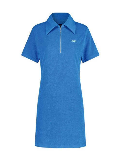 테리 집업 원피스 Terry Zip up Onepiece_Blue