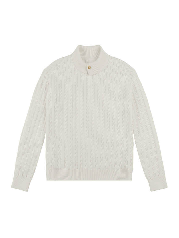 듀크 케이블 니트 풀오버_ Duke Cable Knit_Cream